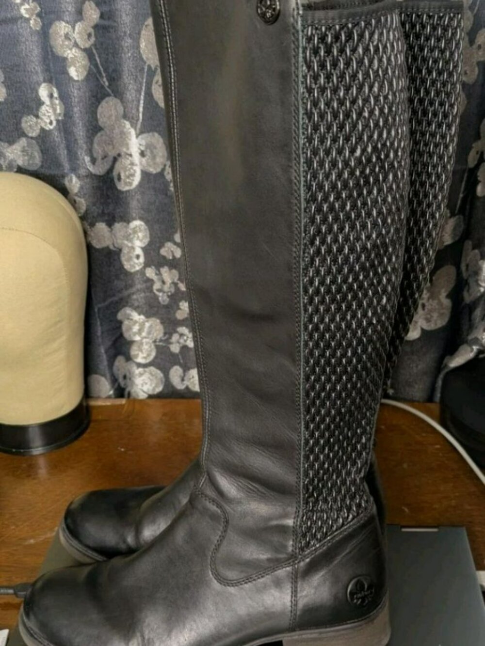 RIEKER Faith 91 Black Leather Riding Tall Boots Sz 40 Equestrian US 8.5-9 - Picture 3 of 11